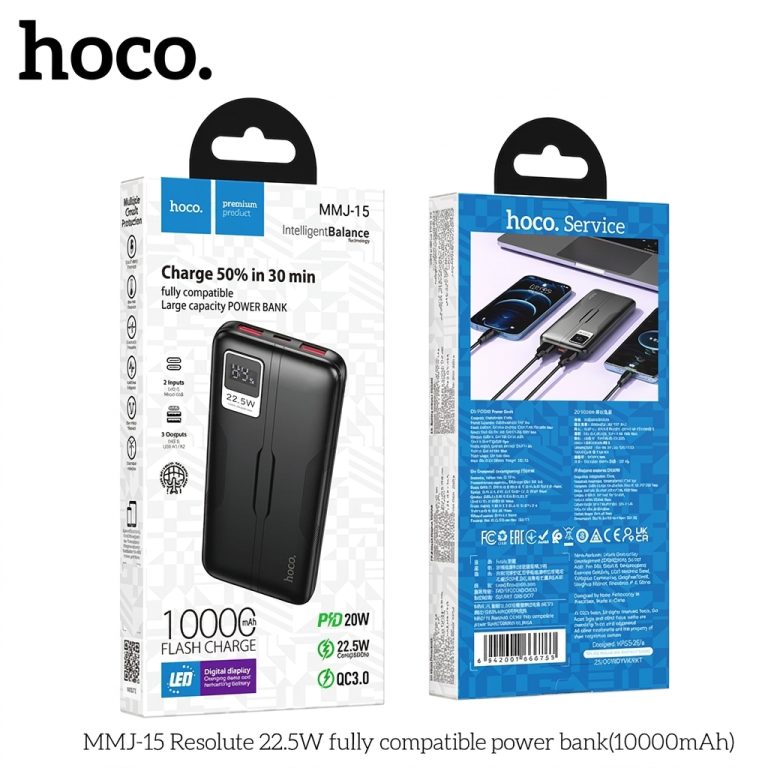 Hoco MMJ15 Resolute 22.5W 10000mAh Fast Charging Power Bank