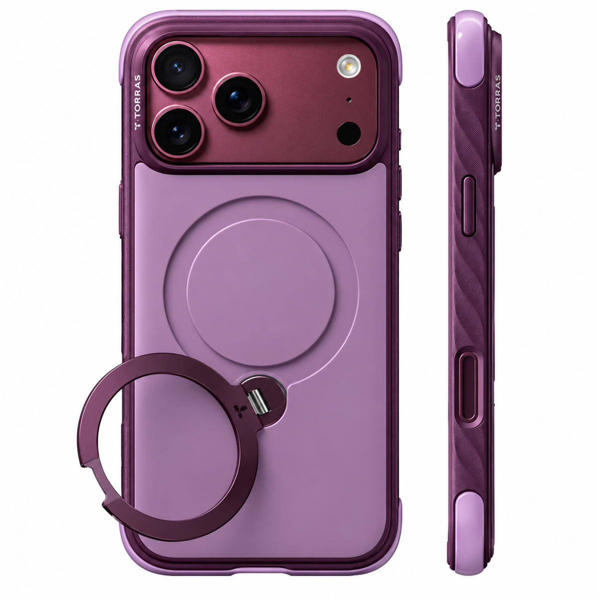 TORRAS Ostand Q3 Rugged Case for iPhone 18 Pro Max with 360° Rotatable Ring Stand`