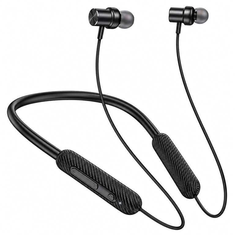 Wireless Neckband Bluetooth Earphones with In-Ear Buds and Built-in Controls