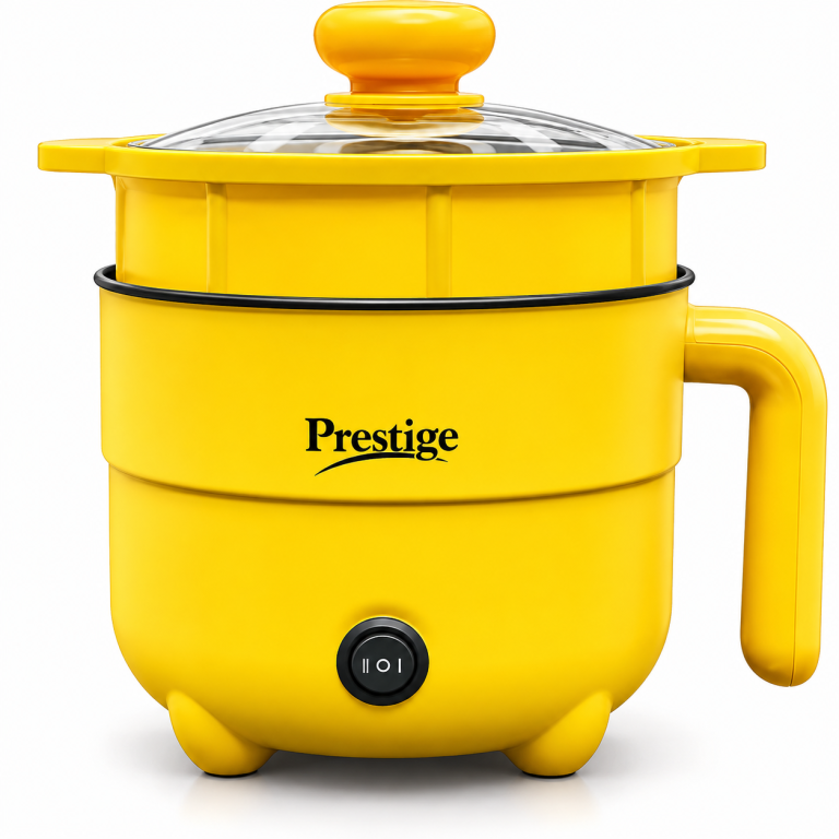 Prestige Mini Multi-Functional Electric Rice Cooker with Non-Stick Pot and Steamer