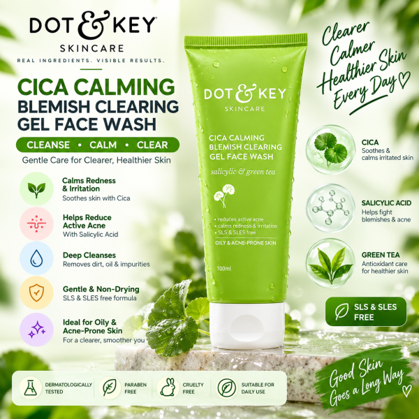 Dot & Key Cica Calming Blemish Clearing Gel Face Wash 100ml