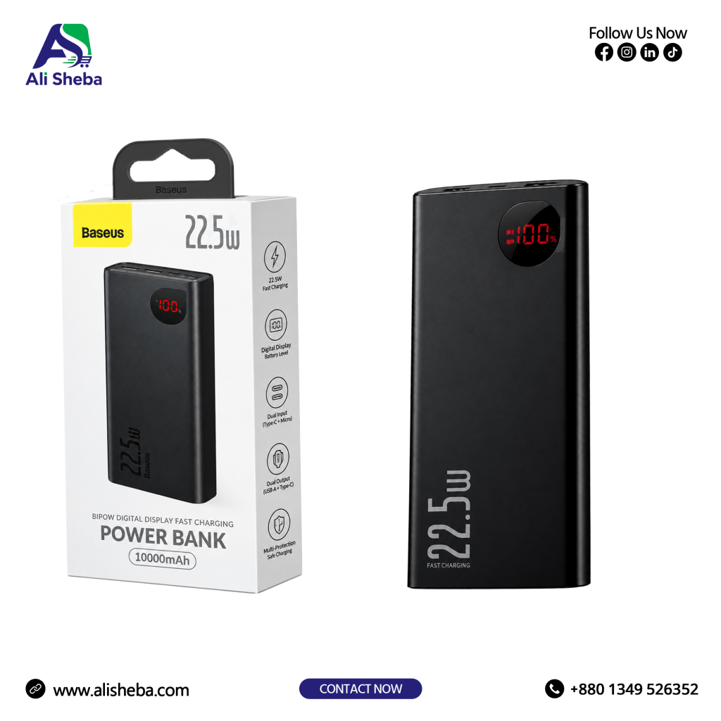 Baseus 20000mAh 22.5W Fast Charging Power Bank Digital Display
