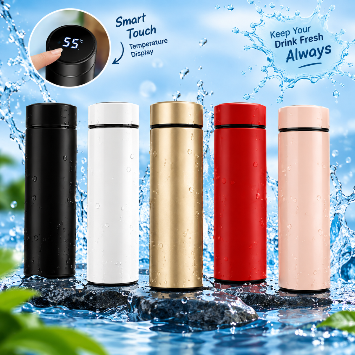 Smart Vacuum Flask with LED Temperature Display 2
