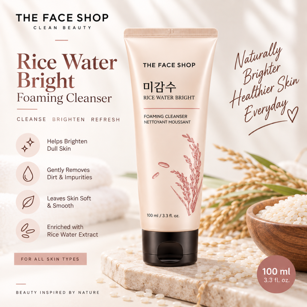 The Face Shop Rice Water Bright Foaming Cleanser 100ml