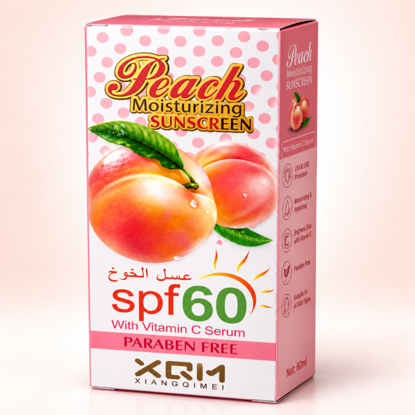 XQM Peach Moisturizing Sunscreen SPF 60 with Vitamin C Serum — 60ml