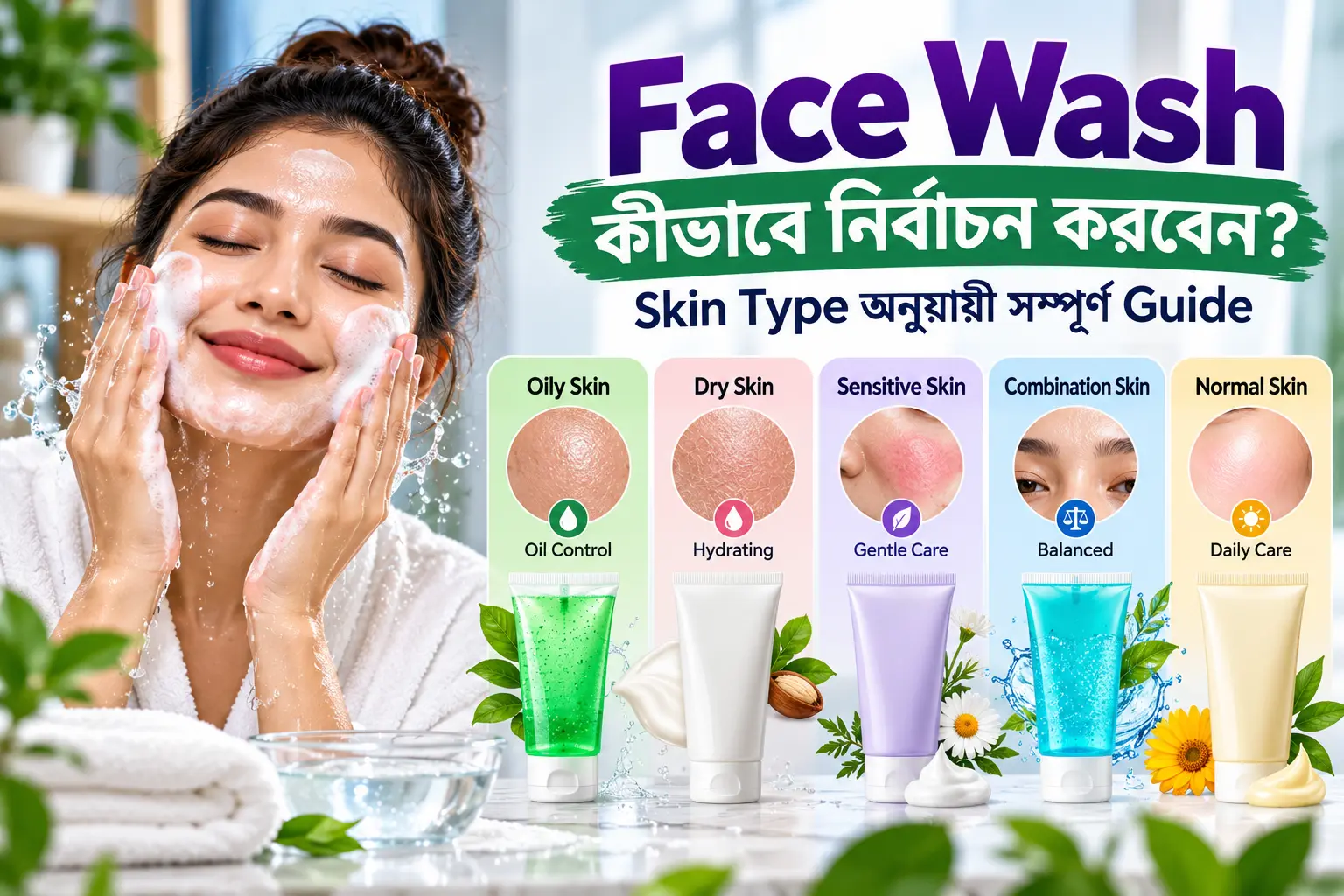 Face Wash for Skin Type Guide – Oily Dry Sensitive Combination and Normal Skin
